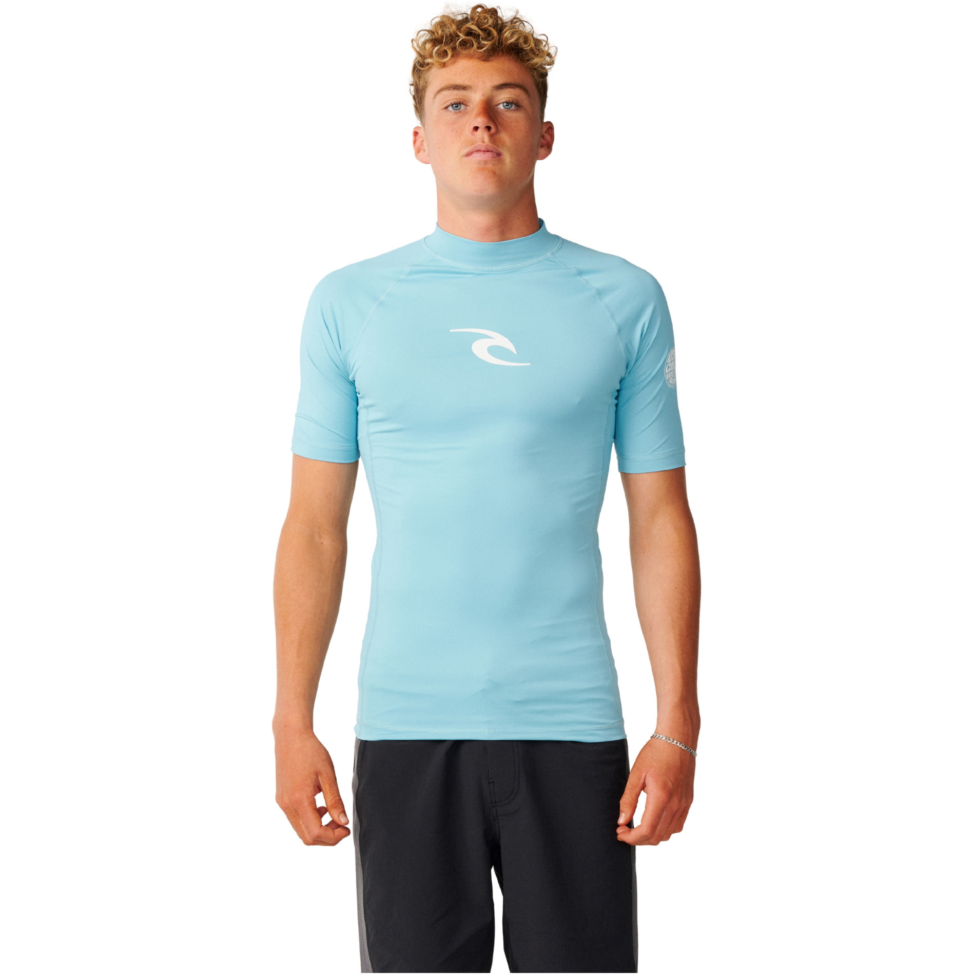 2026 Rip Curl Mens Waves UPF Perf Short Sleeve Rash Vest 198MRV - Wave Pool